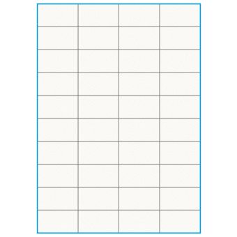 A4-40 slids, 40 etiketter/ark, 100% Recycled råhvid mat – permanent lim – 52,5 x 29,5 mm – 75 ark - A4, A5 & A6 etiketter i ark