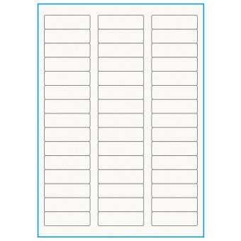 A4-45, 45 etiketter/ark, 100% Recycled råhvid mat – permanent lim – 58,0 x 17,8 mm – 75 ark - A4, A5 & A6 etiketter i ark