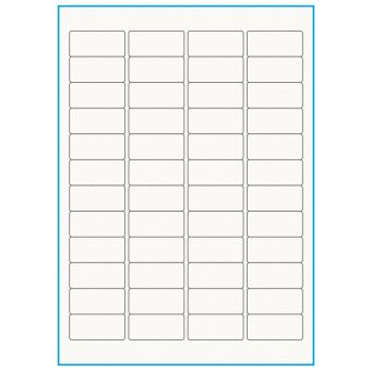 A4-48, 48 etiketter/ark, 100% Recycled råhvid mat – permanent lim – 45,7 x 21,2 mm – 75 ark - A4, A5 & A6 etiketter i ark