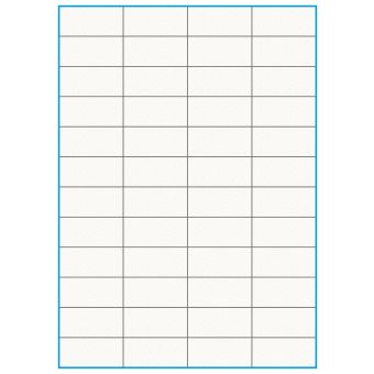 A4-48 slids, 48 etiketter/ark, 100% Recycled råhvid mat – permanent lim – 52,5 x 24,6 mm – 75 ark - A4, A5 & A6 etiketter i ark
