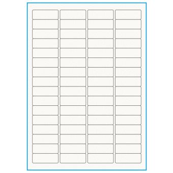 A4-64, 64 etiketter/ark, 100% Recycled råhvid mat – permanent lim – 45,7 x 16,9 mm – 75 ark - A4, A5 & A6 etiketter i ark