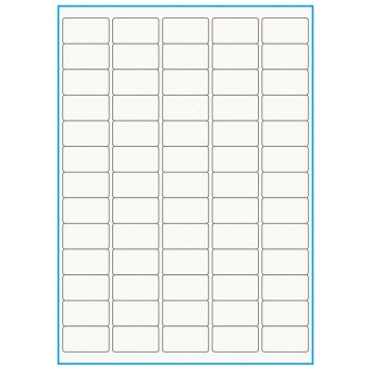 A4-65, 65 etiketter/ark, 100% Recycled råhvid mat – permanent lim – 38,1 x 21,2 mm – 75 ark - A4, A5 & A6 etiketter i ark