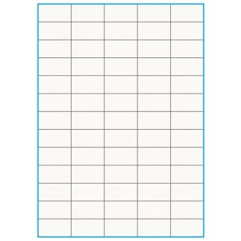 A4-65 slids, 65 etiketter/ark, 100% Recycled råhvid mat – permanent lim – 42,0 x 22,7 mm – 75 ark - A4, A5 & A6 etiketter i ark