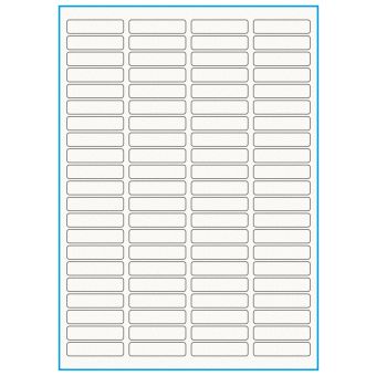 A4-84, 84 etiketter/ark, 100% Recycled råhvid mat – permanent lim – 46,0 x 11,1 mm – 75 ark - A4, A5 & A6 etiketter i ark