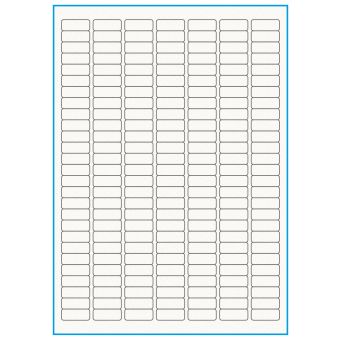 A4-189, 189 etiketter/ark, 100% Recycled råhvid mat – permanent lim – 25,4 x 10,0 mm – 75 ark - A4, A5 & A6 etiketter i ark