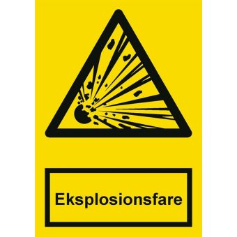 Selvklæbende Advarselsskilt – Eksplosionsfare (ISO 7010 W002) - Sikkerhedsskilte