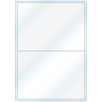 A4-2, 2 etiketter/ark, hvid gloss – permanent lim – 199,6 x 143,5 mm – 100 ark - A4, A5 & A6 etiketter i ark