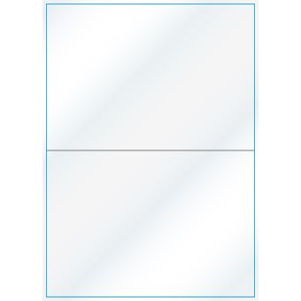 A4-2 slids, 2 etiketter/ark, hvid gloss – permanent lim – 210,0 x 147,6 mm – 100 ark - A4, A5 & A6 etiketter i ark