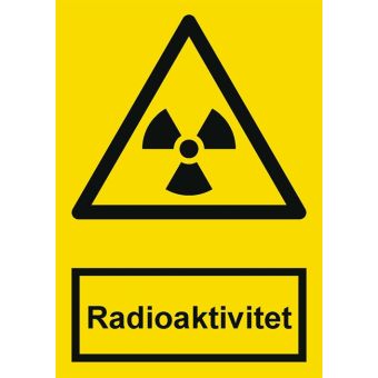 Selvklæbende Advarselsskilt – Radioaktivitet (ISO 7010 W003) - Sikkerhedsskilte