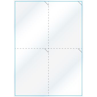 A4-4 perf., 4 etiketter/ark, hvid gloss – permanent lim – 105,0 x 147,6 mm – 100 ark - A-4 etiketter, hvid gloss