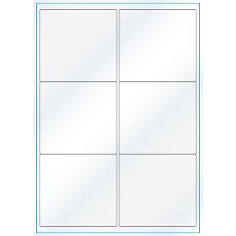 A4-6, 6 etiketter/ark, hvid gloss – permanent lim – 99,1 x 93,1 mm – 100 ark - A-4 etiketter, hvid gloss