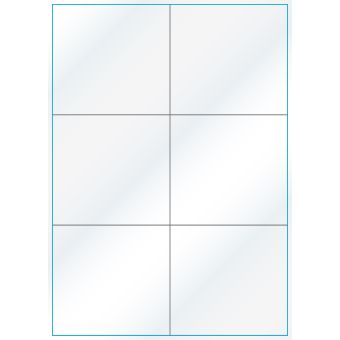 A4-6 slids, 6 etiketter/ark, hvid gloss – permanent lim – 105,0 x 98,4 mm – 100 ark - A-4 etiketter, hvid gloss