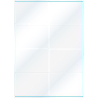 A4-8 slids, 8 etiketter/ark, hvid gloss – permanent lim – 105,0 x 73,8 mm – 100 ark - A-4 etiketter, hvid gloss