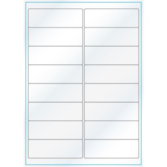 A4-16, 16 etiketter/ark, hvid gloss – permanent lim – 99,1 x 33,9 mm – 100 ark - A-4 etiketter, hvid gloss