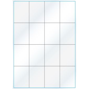 A4-16 slids, 16 etiketter/ark, hvid gloss – permanent lim – 52,5 x 73,8 mm – 100 ark - A-4 etiketter, hvid gloss