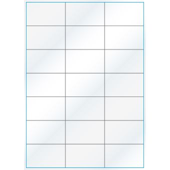 A4-21 slids, 21 etiketter/ark, hvid gloss – permanent lim – 70,0 x 42,2 mm – 100 ark - A-4 etiketter, hvid gloss