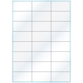 A4-24 slids, 24 etiketter/ark, hvid gloss – permanent lim – 70,0 x 36,9 mm – 100 ark - A-4 etiketter, hvid gloss