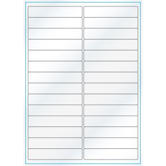A4-28, 28 etiketter/ark, hvid gloss – permanent lim – 99,0 x 20,0 mm – 100 ark - A-4 etiketter, hvid gloss