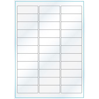 A4-33, 33 etiketter/ark, hvid gloss – permanent lim – 64,0 x 24,3 mm – 100 ark - A-4 etiketter, hvid gloss