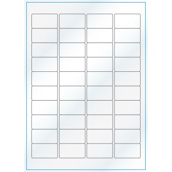 A4-40, 40 etiketter/ark, hvid gloss – permanent lim – 45,7 x 25,4 mm – 100 ark - A-4 etiketter, hvid gloss