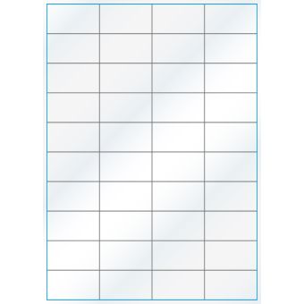 A4-40 slids, 40 etiketter/ark, hvid gloss – permanent lim – 52,5 x 29,5 mm – 100 ark - A-4 etiketter, hvid gloss