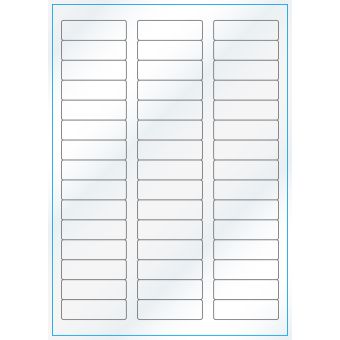 A4-45, 45 etiketter/ark, hvid gloss – permanent lim – 58,0 x 17,8 mm – 100 ark - A-4 etiketter, hvid gloss