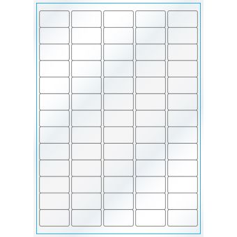 A4-65, 65 etiketter/ark, hvid gloss – permanent lim – 38,1 x 21,2 mm – 100 ark - A-4 etiketter, hvid gloss