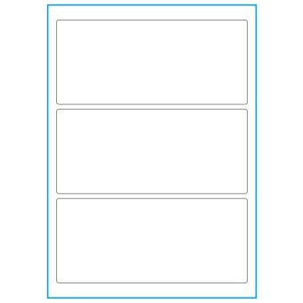 A4-3, 3 etiketter/ark, hvid mat heavy duty – permanent lim – 198,0 x 85,0 mm – 50 ark - A4, A5 & A6 etiketter i ark