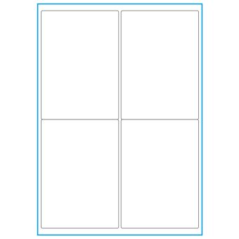 A4-4, 4 etiketter/ark, hvid mat heavy duty – permanent lim – 99,1 x 139,0 mm – 50 ark - Etiketter i A4 ark