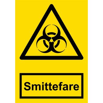 Selvklæbende Advarselsskilt – Smittefare (ISO 7010 W009) - Sikkerhedsskilte