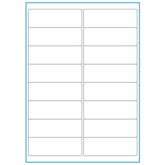 A4-16, 16 etiketter/ark, hvid mat heavy duty – permanent lim – 99,1 x 33,9 mm – 50 ark - Etiketter i A4 ark