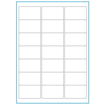 A4-21, 21 etiketter/ark, hvid mat heavy duty – permanent lim – 63,5 x 38,1 mm – 50 ark - A-4 etiketter, heavy duty