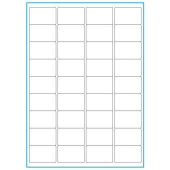 A4-36, 36 etiketter/ark, hvid mat heavy duty – permanent lim – 48,0 x 31,0 mm – 50 ark - A-4 etiketter, heavy duty