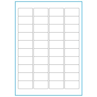 A4-40, 40 etiketter/ark, hvid mat heavy duty – permanent lim – 45,7 x 25,4 mm – 50 ark - A-4 etiketter, heavy duty