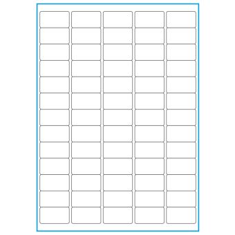 A4-65, 65 etiketter/ark, hvid mat heavy duty – permanent lim – 38,1 x 21,2 mm – 50 ark - A-4 etiketter, heavy duty