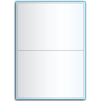 A4-2 etiketter, 2 etiketter/ark, transparent – permanent lim – 199,6 x 143,5 mm – 50 ark - A4, A5 & A6 etiketter i ark