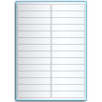 A4-28, 28 etiketter/ark, transparent – permanent lim – 99,0 x 20,0 mm – 50 ark - A-4 etiketter, transparente etiketter