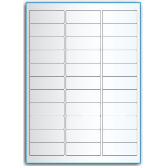 A4-33, 33 etiketter/ark, transparent – permanent lim – 64,0 x 24,3 mm – 50 ark - A-4 etiketter, transparente etiketter