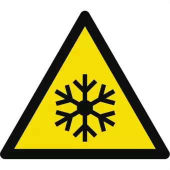 Advarselslabel der signalerer lav temperatur, ISO 7010 W010 - Sikkerhedsskilte