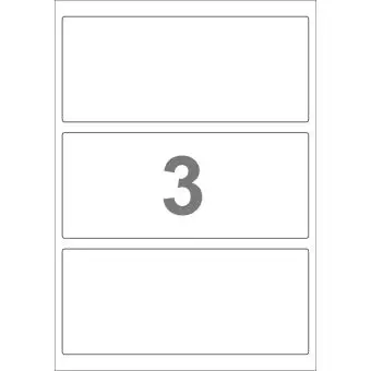 A4-3, 3 Udstansede etiketter/ark, 198,0 x 85,0 mm, hvid mat, 100 ark - A4, A5 & A6 etiketter i ark