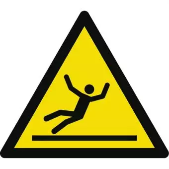 Advarselslabel der signalerer glat overflade, ISO 7010 W011 - Sikkerhedsskilte
