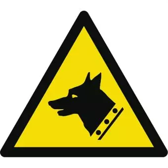 Advarselslabel der signalerer vagthund, ISO 7010 W013 - Sikkerhedsskilte