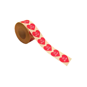 Rødt hjerte, hvid tekst: God Jul - Fra alle os, 1000 stk. - Diverse