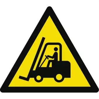 Advarselslabel der signalerer truckkørsel, ISO 7010 W014 - Sikkerhedsskilte