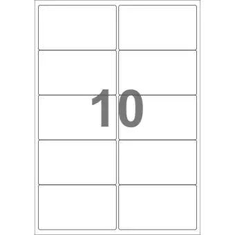 A4-10, 10 Udstansede etiketter/ark, 99,1 x 57,0 mm, hvid mat, 100 ark - A4, A5 & A6 etiketter i ark