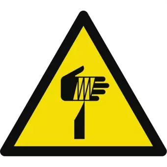 Advarselslabel der signalerer skarpe genstande, ISO 7010 W022 - Sikkerhedsskilte