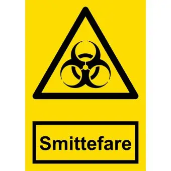 Advarselslabel der signalerer smittefare, ISO 7010 W009 - Sikkerhedsskilte